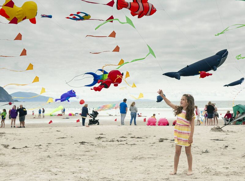 Kite Fliers take to the sky at the Mayo International Kite Festival. Picture: Michael Mc Laughlin