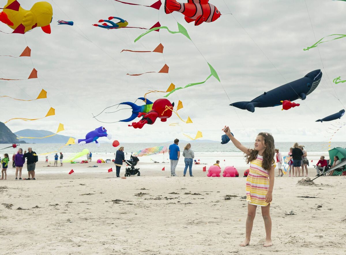 Kite Fliers take to the sky at the Mayo International Kite Festival. Picture: Michael Mc Laughlin