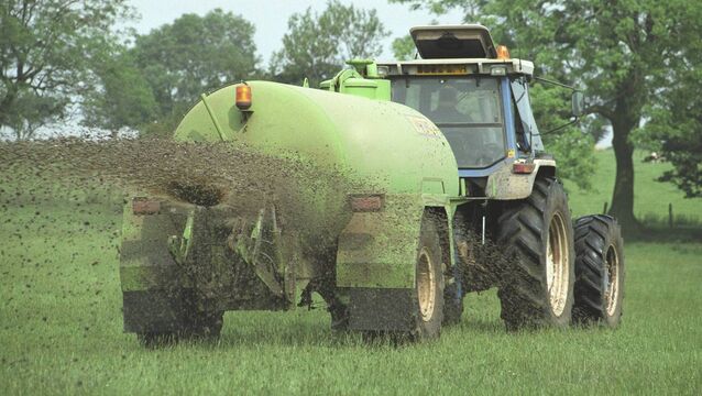 <p>Phosphate loss into water during wet weather had been identified earlier, leading to chemistry sampling to determine if slurry was spread in the closed season, and if nutrients were entering the rivers. File picture</p>