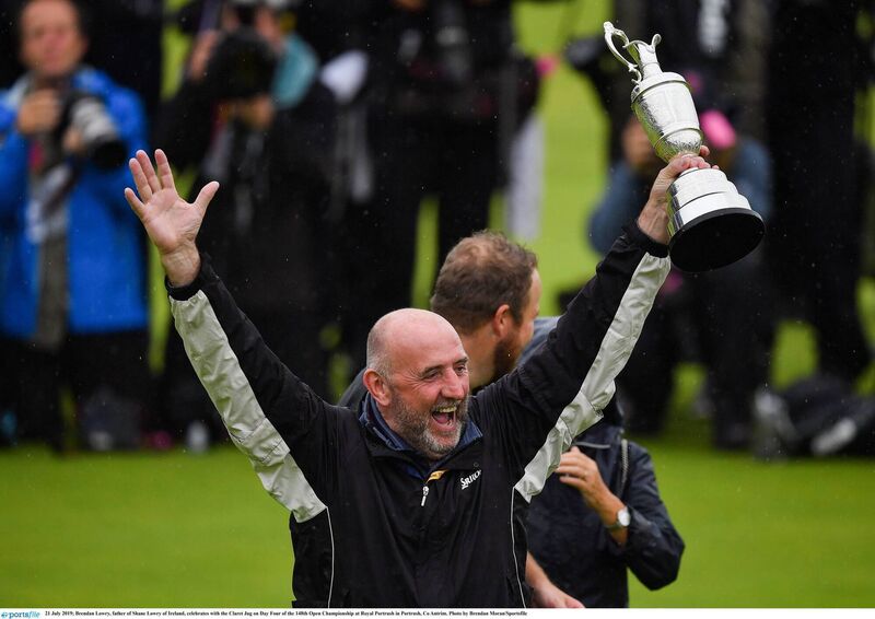 Brendan Lowry, father of Shane Lowry celebrates with the Claret Jug his son won at The Open at Royal Portrush in 2019. Photo by Brendan Moran/Sportsfile Brendan Lowry, father of Shane Lowry celebrates with the Claret Jug his son won at The Open at Royal Portrush in 2019. Photo by Brendan Moran/Sportsfile