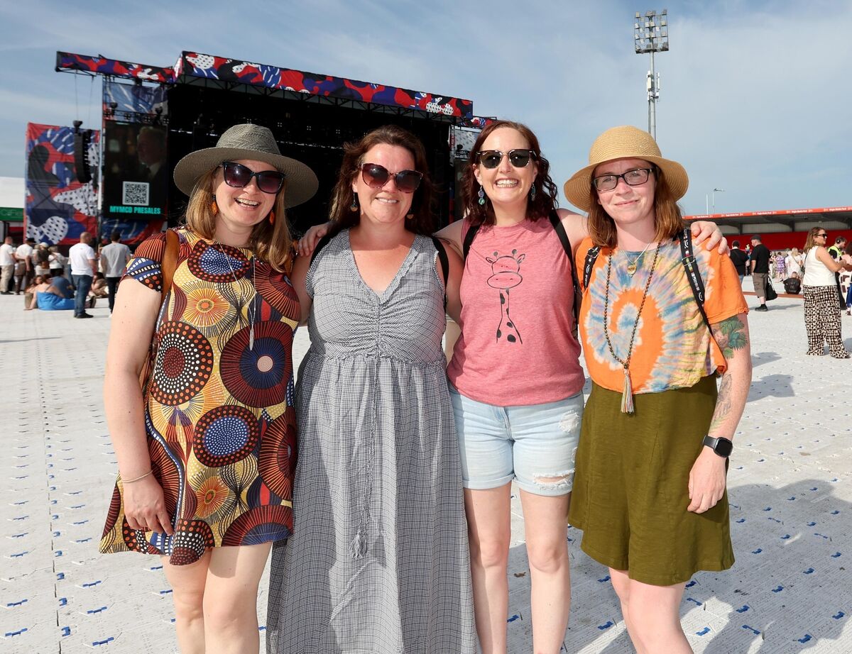 Sharon Scanlon, Waterford, Aoife Murray, Wicklow, Mo Howley, Wexford, and Audrey Harrison, Wicklow, were at Virgin Media Park in Cork on Wednesday for the Alanis Morissette gig. Picture: Jim Coughlan Sharon Scanlon, Waterford, Aoife Murray, Wicklow, Mo Howley, Wexford, and Audrey Harrison, Wicklow, were at Virgin Media Park in Cork on Wednesday for the Alanis Morissette gig. Picture: Jim Coughlan
