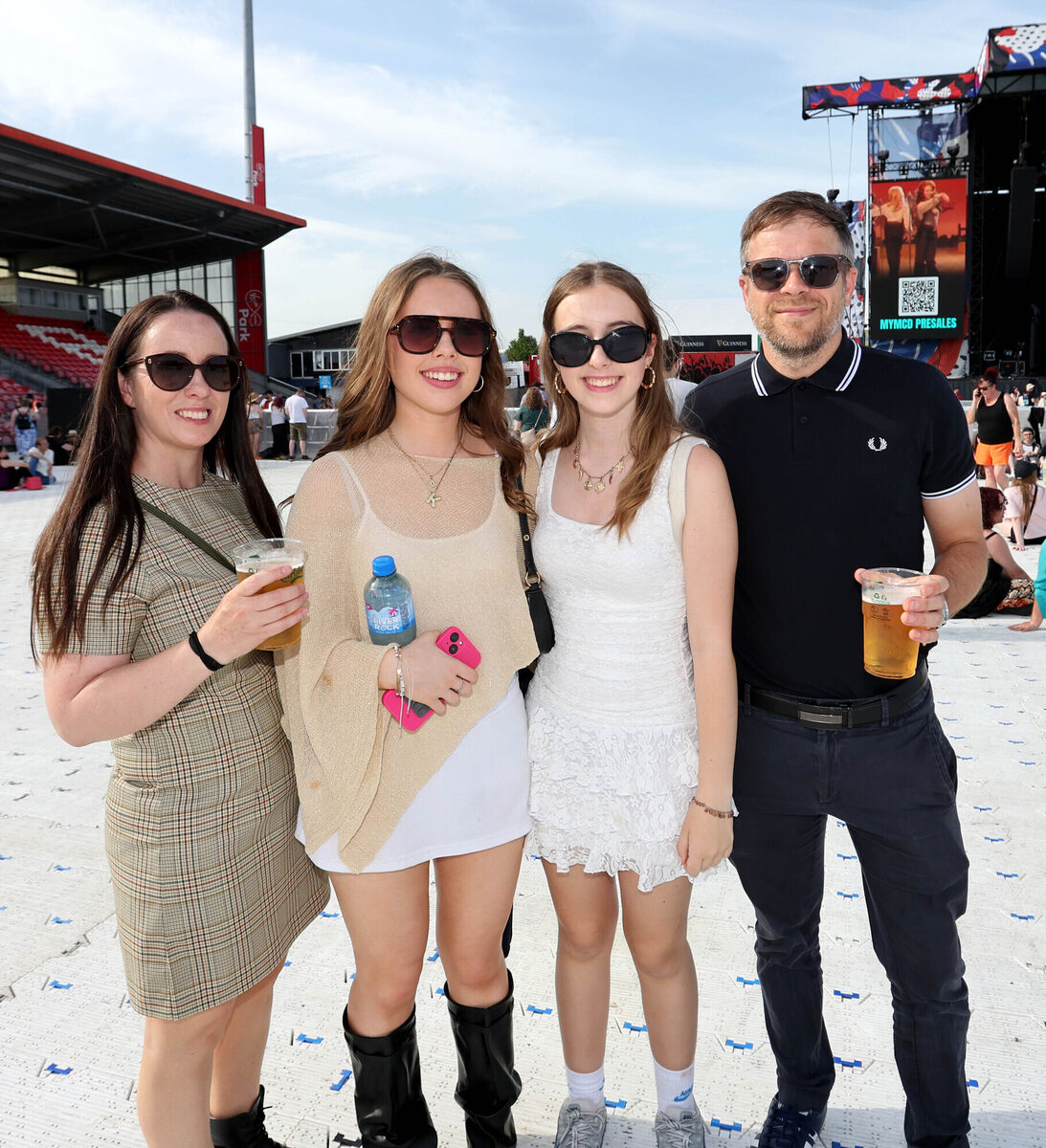 Orla Allonby, Kate Duffy, and Layla and Matt Allonby, all from Roscommon, were chilling at Musgrave Park (Virgin Media Park) in Cork ahead of tonight's Alanis Morissette concert. Picture: Jim Coughlan Orla Allonby, Kate Duffy, and Layla and Matt Allonby, all from Roscommon, were chilling at Musgrave Park (Virgin Media Park) in Cork ahead of tonight's Alanis Morissette concert. Picture: Jim Coughlan