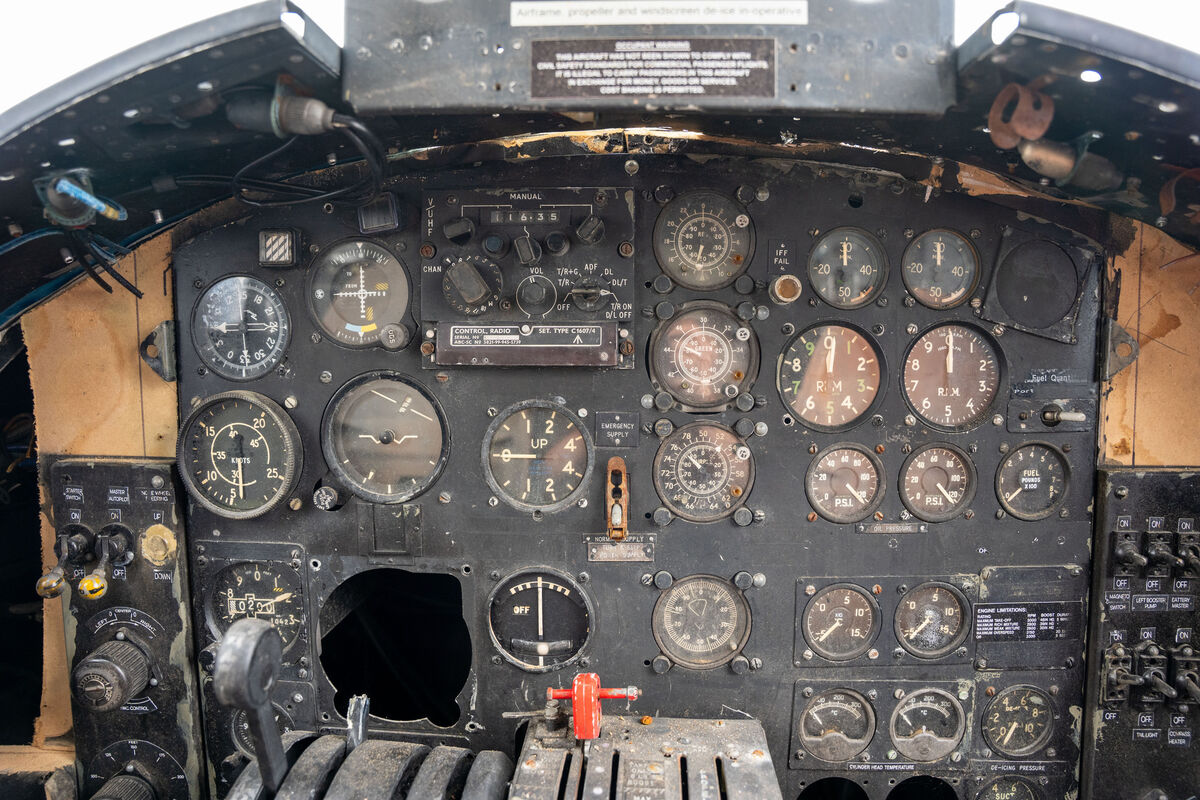 What remains of the cockpit.