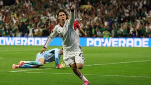 <p>Mateo Chavez celebrates scoring Mexico's first. Picture: Lars Baron/Getty Images</p>