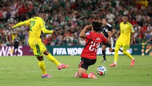<p>BAFANA BEAUTY: Thapelo Maseko scores the goal to send South Africa through. Pictures: Carl Recine/Getty Images</p>