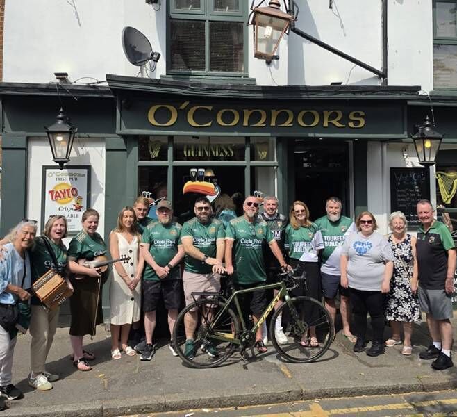 Members of Chelmsford Irish and St Cedd's GAA with Aidan Spence. 