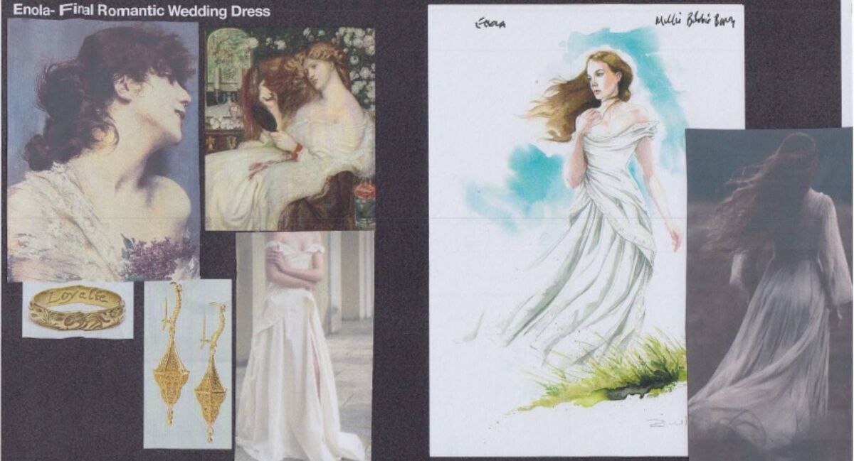 Part of the costume plans by Consolata Boyle for Enola Gay.