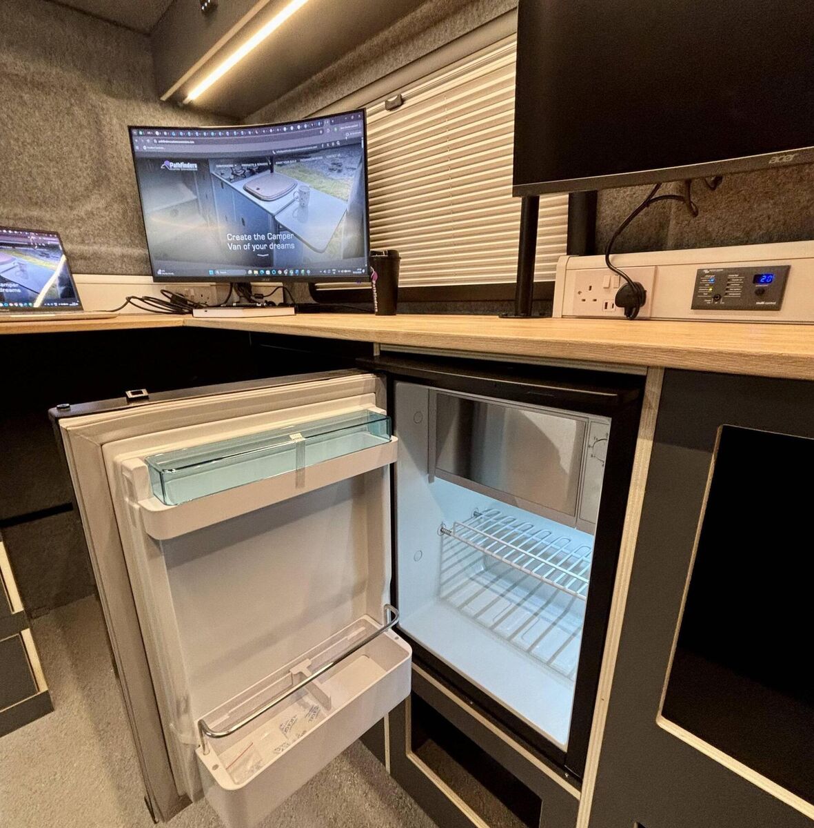 Interior of Hugh O'Daly's mobile workspace. Interior of Hugh O'Daly's mobile workspace.