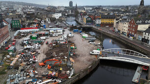 <p> The vicinity of the previously proposed event centre site on South Main Street, Cork, pictured earlier this year. File pictureLarry Cummins</p>