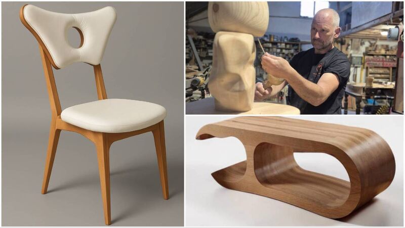 The Papillon chair, left, and the Loop'd low table, below, right. 