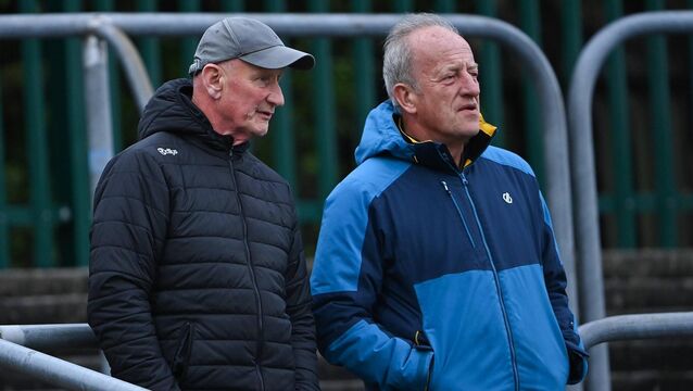<p>Brian Cody and  Michael Dempsey together in 2022. Photo by Piaras Ó Mídheach/Sportsfile</p>