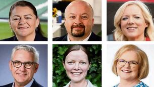 <p>New roles: (top row) Julie Frazer, Adrian Kelly, Ciara Foxton; (bottom row) Dr Ulrich Spiesshofer, Lucy Slinger, Orla Twomey. </p>
