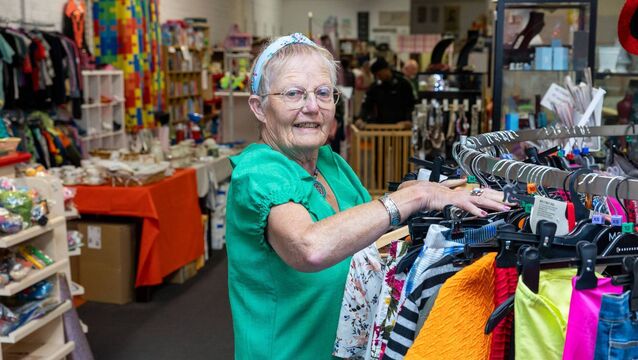 <p>Jack and Jill volunteer Ann O’Sullivan in the shop at Kealew Business Retail Park in Portlaoise. Picture: Alf Harvey.</p>