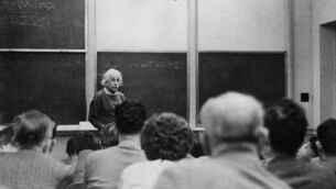 <p>Einstein at his first lecture at the 'Institute for Advanced Studies', Princeton University. Pic: ullstein bild/ullstein bild via Getty Images</p>