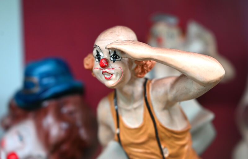 The assortment of figurines once belonged to the late clown Jimmy Noonan, a revered showman with Duffy’s Circus, who had amassed the impressive collection before his death in 2023. Picture: Larry Cummins The assortment of figurines once belonged to the late clown Jimmy Noonan, a revered showman with Duffy’s Circus, who had amassed the impressive collection before his death in 2023. Picture: Larry Cummins