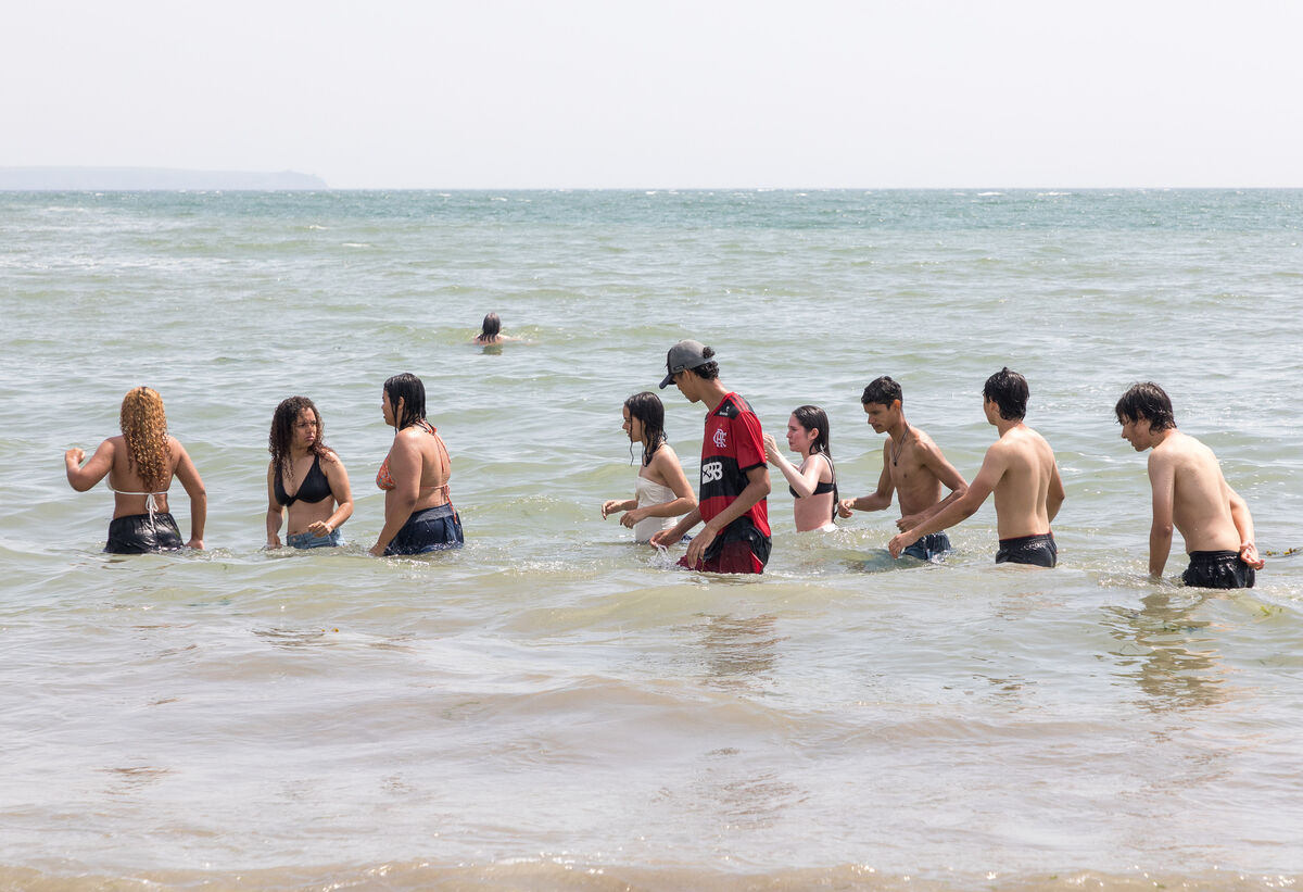Visitors enjoying their trip to the seaside in Fountainstown, Co Cork. Picture: David Creedon