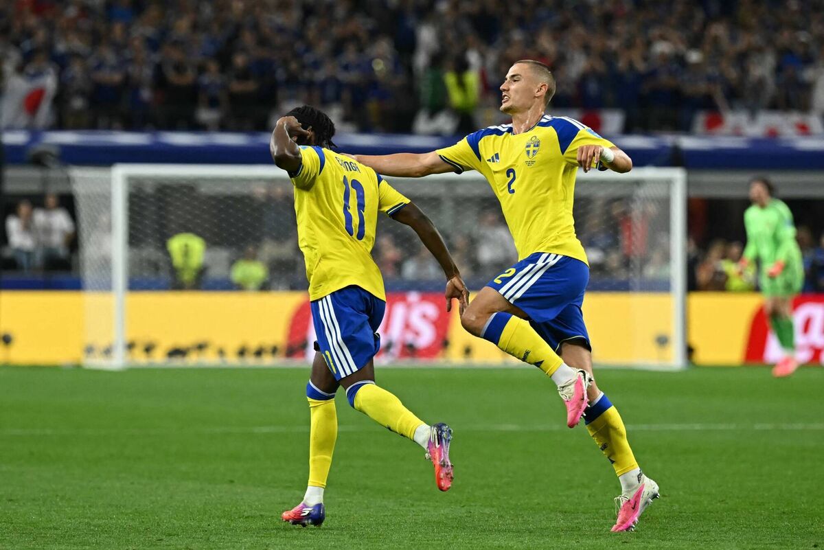 Anthony Elanga scored a wonder goal to gain his country a point against Japan. Picture: Paul Ellis/Getty Anthony Elanga scored a wonder goal to gain his country a point against Japan. Picture: Paul Ellis/Getty
