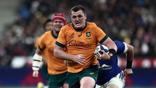 <p>Prop Angus Bell surges in for the try against France in last autumn's test match at Stade de France in Saint-Denis. Pic: Thibaud Moritz, Getty Images</p>