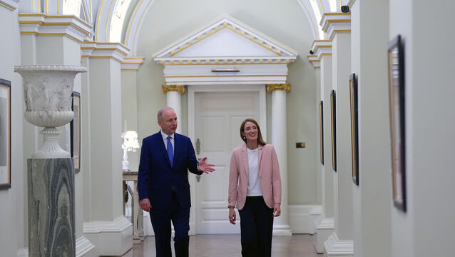 <p> Taoiseach Micheál Martin with the president of the European Parliament Roberta Metsola at Dublin Castle for a meeting this week ahead of Ireland assuming the EU presidency. Picture: Niall Carson/Pool/RollingNews.ie</p>