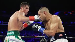<p>Joe Ward punches Frederic Julan during their light heavyweight bout at Madison Square Garden. Pic: Al Bello/Getty Images</p>