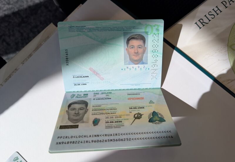 New Irish passport will contain world-first security technology