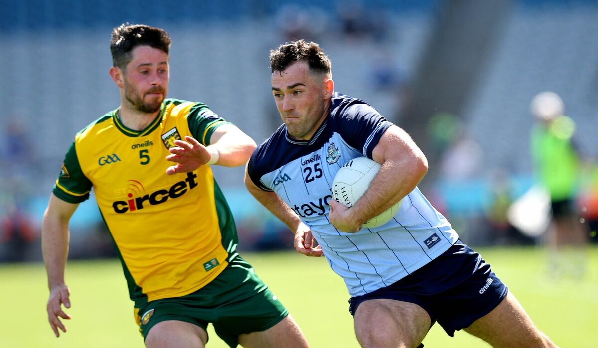 Dublin’s Colm Basquel and Ryan McHugh of Donegal. Pic: Ryan Byrne/Inpho