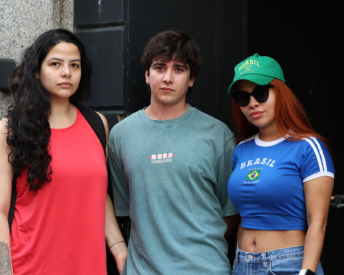 Mauia Wuiza Marcias, Rafael Arounda and Suely Alivis Fevivia , Students who attended the Protest at the Closure of Student Campus in Limerick. Picture: Brendan Gleeson