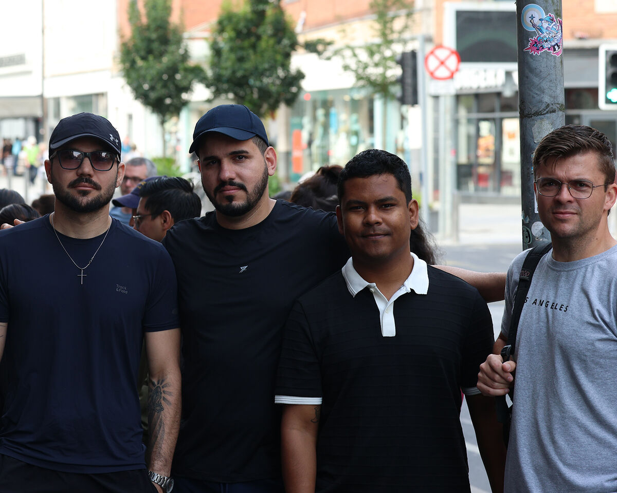 Esbiano Santano Aji, Maten Suba Vuleillo , Juiliana Licas and Rodrigo Ribaino, Students who attended the Protest at the Closure of Student Campus in Limerick