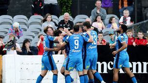 <p>John Mahon scored a late winner for Waterford against Dundalk. Pic: ©INPHO/Laszlo Geczo</p>