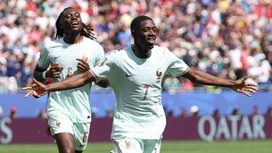 <p>France forward Ousmane Dembele scored a first half hat-trick against Norway. Pic: FRANCK FIFE / AFP via Getty Images</p>