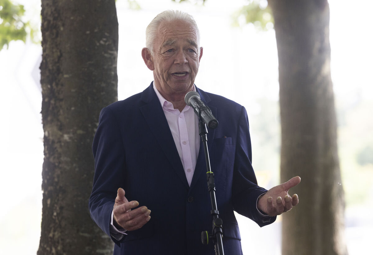 
                        Veronica Guerin brother's Jimmy Guerin speaking at the memorial near the spot where she was murdered just off the N7, on the 30th anniversary of her death. Picture: Sam Boal/Collins photos