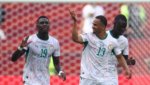 <p>Iliman Ndiaye celebrates the fifth. Picture: Cole Burston/Getty</p>