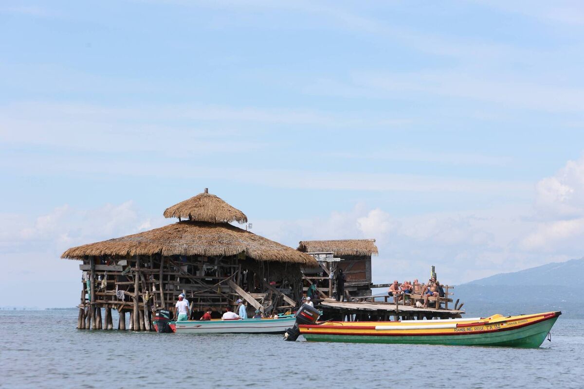 Refueling at one of the many sea shack on stilts Refueling at one of the many sea shack on stilts