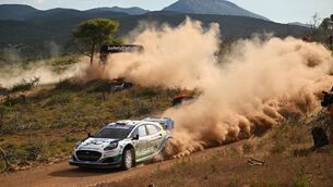<p>The Irish crew of Josh McErlean/Eoin Treacy (Ford Puma Rally1) are fourth overnight in the EKO Acropolis Rally, round eight of the World Rally Championship. Picture: Jaanus Ree / Red Bull Content Pool. </p>