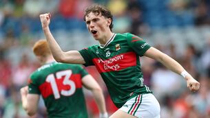 <p>Kbe McDonald score 0-4 for Mayo in their All-Ireland SFC quarter-final victory over Cork. Pic: ©INPHO/James Crombie</p>