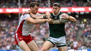 <p>Paul Geaney of Kerry in action against Brian Kennedy of Tyrone during their All-Ireland SFC quarter-final. Pic: Ramsey Cardy/Sportsfile</p>