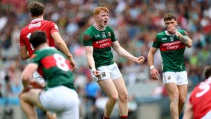 <p>Darragh Beirne scored seven points for Mayo in their All-Ireland SFC quarter-final victory over Cork. Pic: ©INPHO/James Crombie</p>
