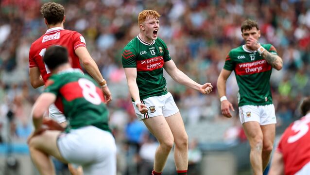 <p>Darragh Beirne scored seven points for Mayo in their All-Ireland SFC quarter-final victory over Cork. Pic: ©INPHO/James Crombie</p>