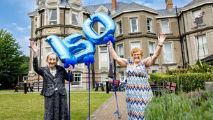 <p>Pictured at a special event celebrating Clontarf Hospital’s 150th anniversary were former staff members Pat Wells and Kathleen Browne. Picture: Marc O’Sullivan</p>