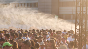 Water cannons have been used in Germany (Marcus Golejewski/dpa via AP)