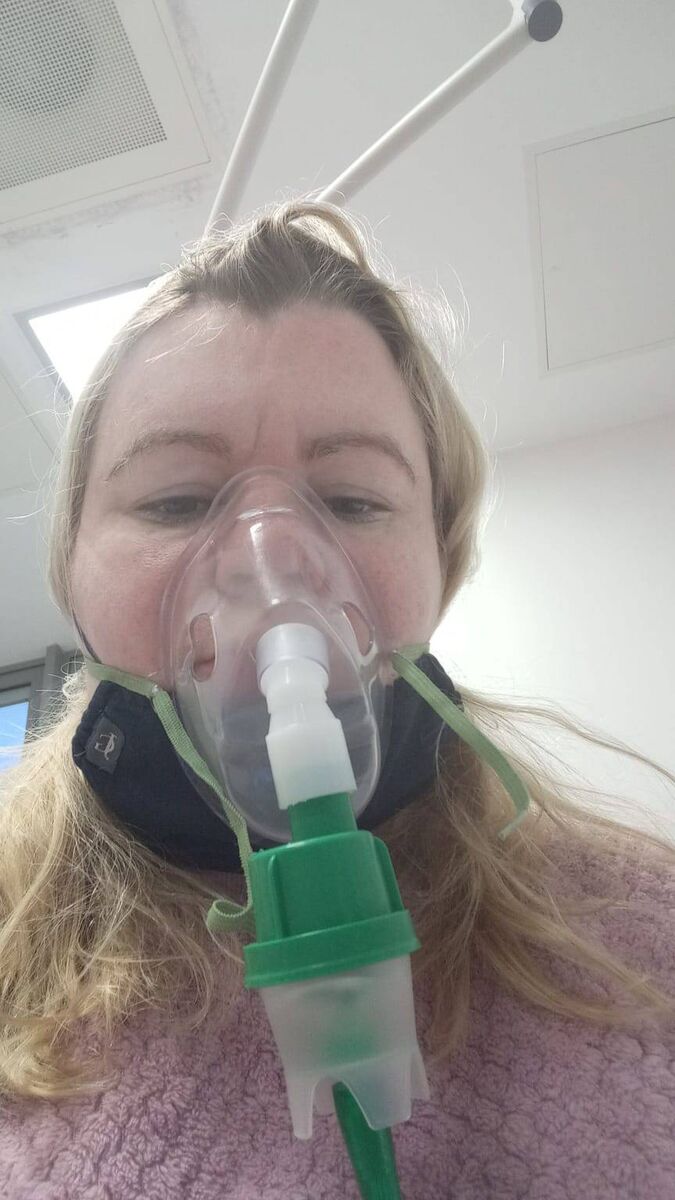 Linda Sheehan was so ill she needed oxygen support.
