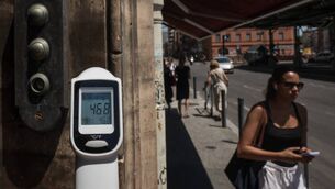 <p>A thermometer showing a temperature of 46.8C in Toulouse last week. The heatwave has been moving east and Poland, Czechia, Slovakia, and Germany have been warned to expect extreme temperatures. Picture: Ed Jones/AFP/Getty </p>