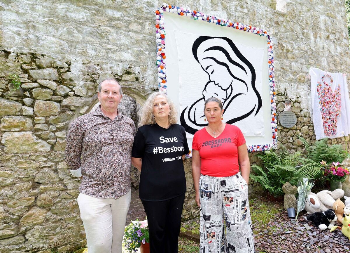  Christy Kirwan, Carmel Cantwell, and Joy Kelly O'Regan at the Bessborough mother and baby home commemoration on Saturday. Picture: Jim Coughlan