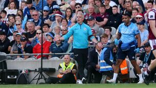 <p>BAFFLING: Galway’s manager Padraic Joyce was not happy with some of the referee's decisions. Pic: ©INPHO/James Crombie</p>