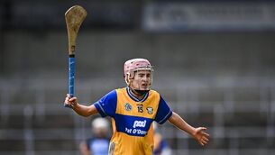 <p>DOUBLE HEADER: Clare's Róisín Begley in action. Pic: Piaras Ó Mídheach/Sportsfile.</p>