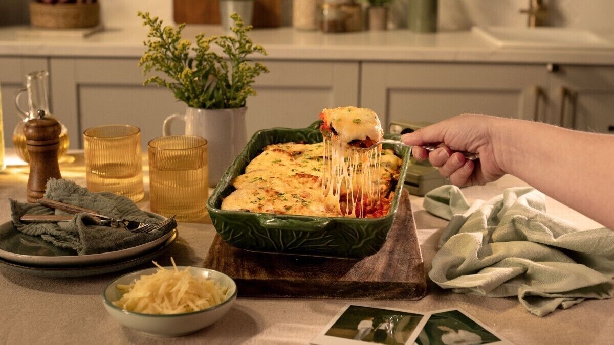Golden Baked Aubergine with Rich Kerrygold Dubliner Signature Cheese 