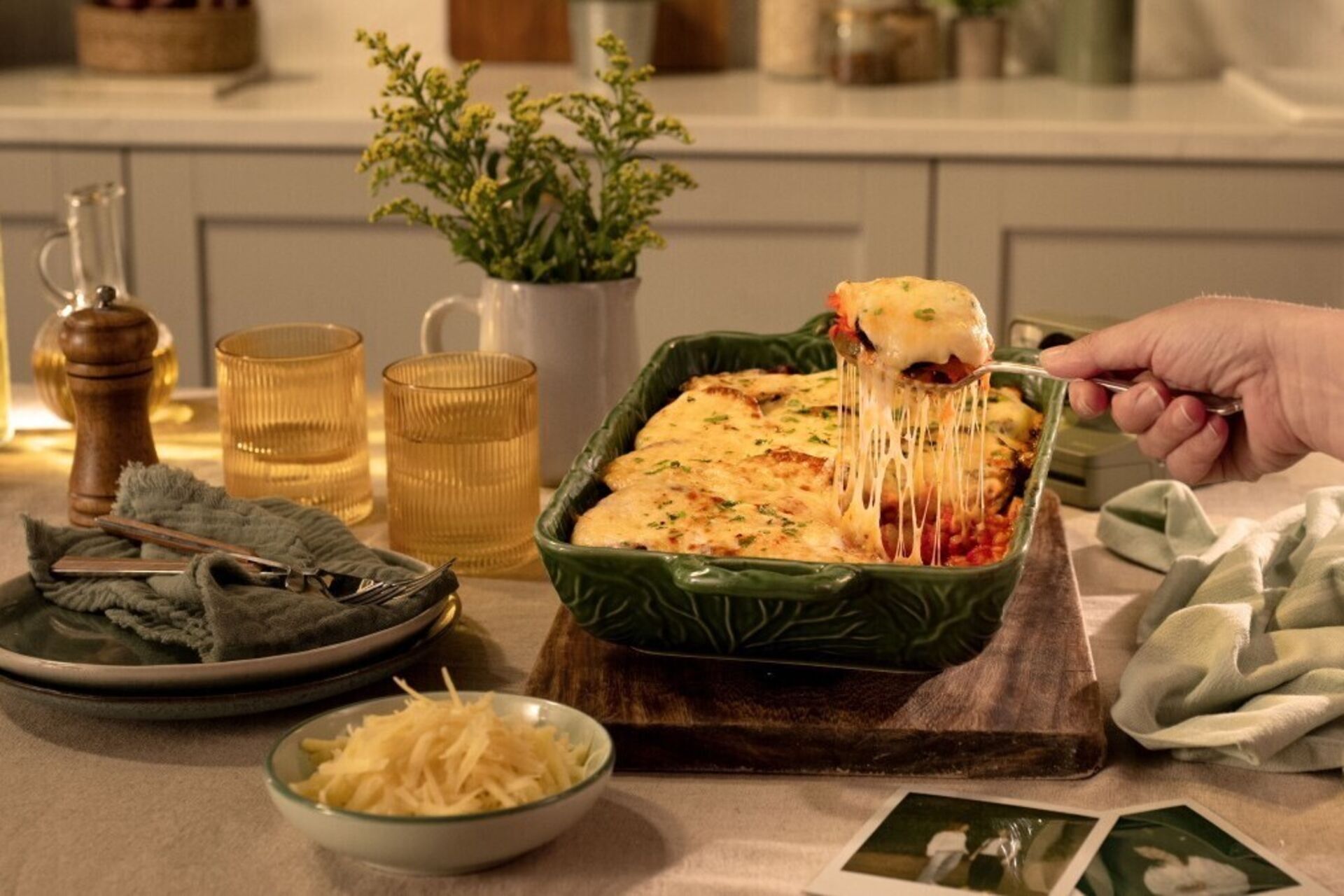 Golden Baked Aubergine with Rich Kerrygold Dubliner Signature Cheese 