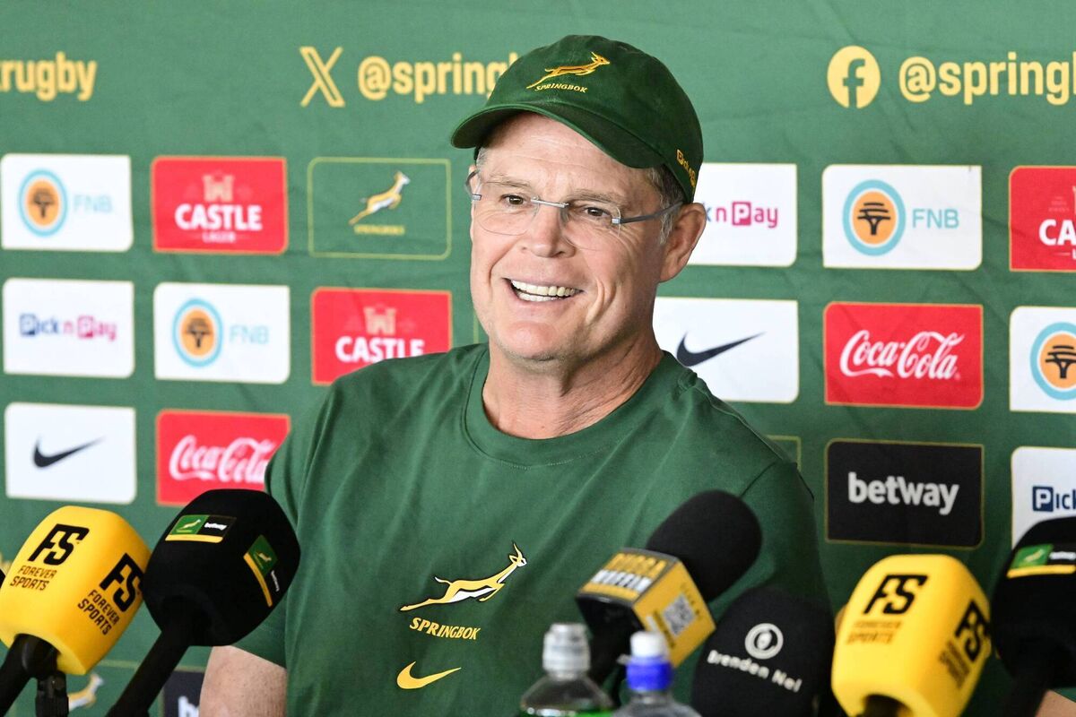 Rassie Erasmus (coach) of the Springboks in Johannesburg Photo by Sydney Seshibedi/Gallo Images)