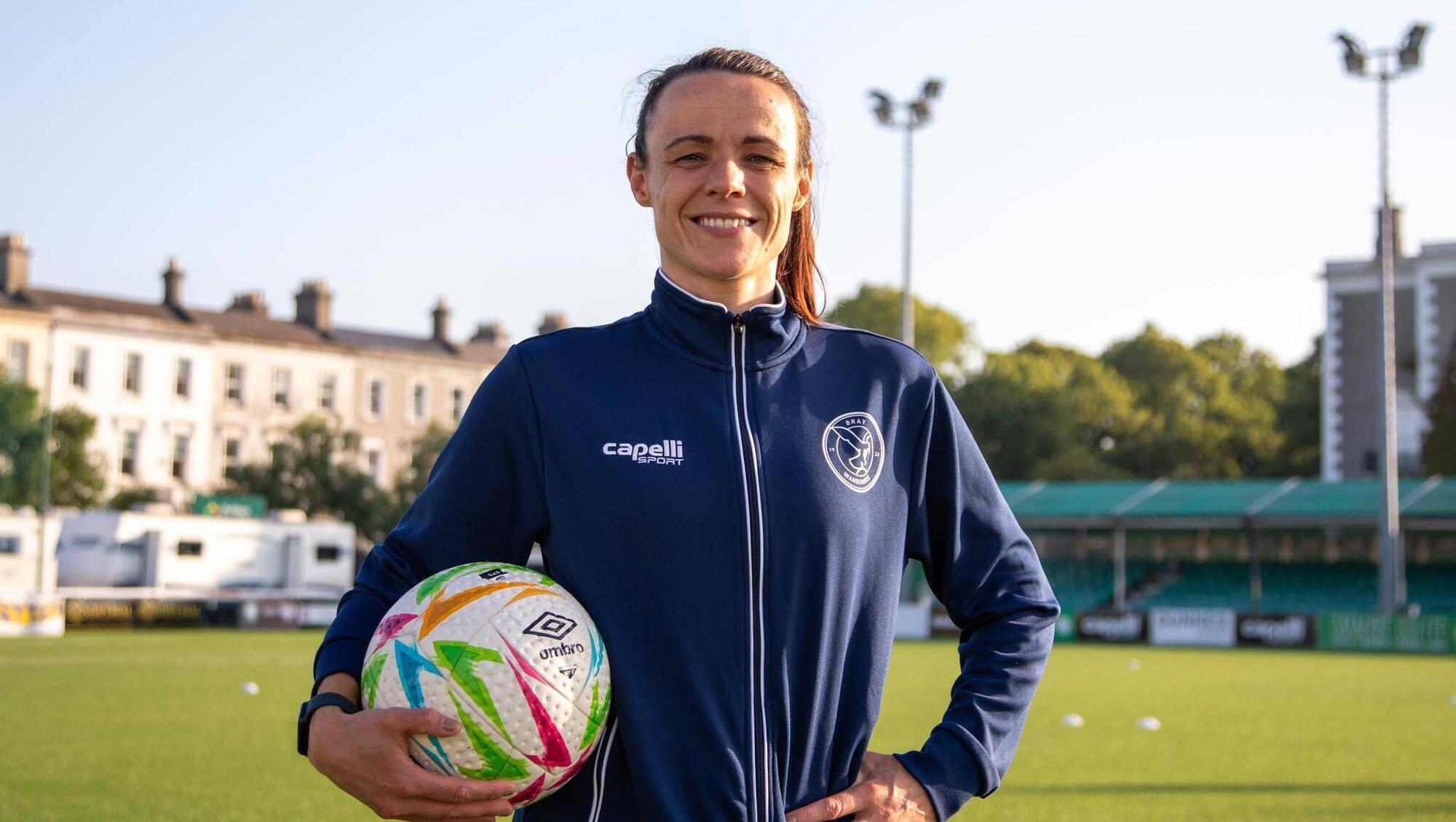 PAVING THE BRAY: Former Ireland centurion Áine O’Gorman has been appointed as the new academy director of Bray Wanderers, the first female to land one of the new State-funded roles. Pic: Bray Wanderers.