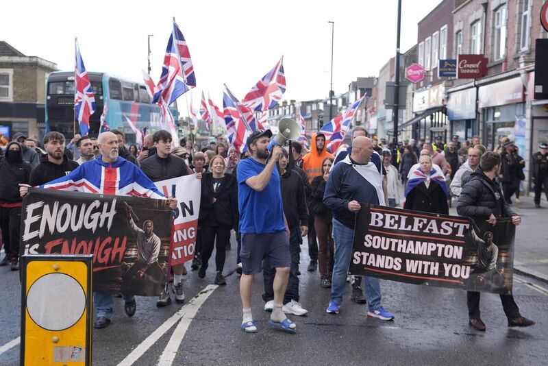 Demonstrators march in Southampton after a man from Sudan was arrested over a knife attack in Belfast. Understanding the contradiction between the behaviour of protestors and their ‘enough is enough’ rhetoric is important and merits further examination in order to get to the bottom of these ‘trigger events’. Photo: Andrew Matthews/PA Demonstrators march in Southampton after a man from Sudan was arrested over a knife attack in Belfast. Understanding the contradiction between the behaviour of protestors and their ‘enough is enough’ rhetoric is important and merits further examination in order to get to the bottom of these ‘trigger events’. Photo: Andrew Matthews/PA